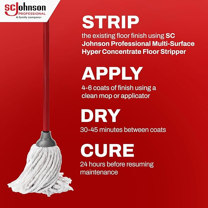 SC Johnson Professional Ready-To-Use Multi-Surface Floor Finish Plus Floor Sealer, 5 Gallon Bag-In-Box, for Professional Use Only