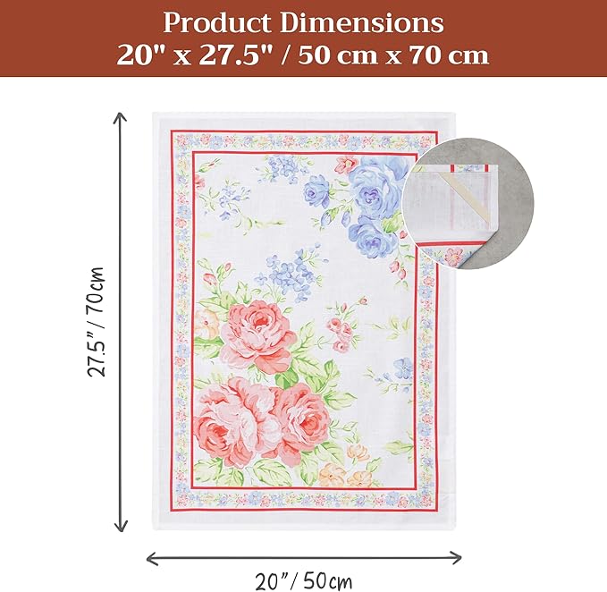 Maison d'Hermine Kitchen Towels Set of 3 100% Cotton 27.50" x 20" Reusable Cloth Tea Dish Towels Absorbent with Hanging Loop for Kitchen,Home,Dining,Cocktail Parties Spring/Summer (Vintage Floral)