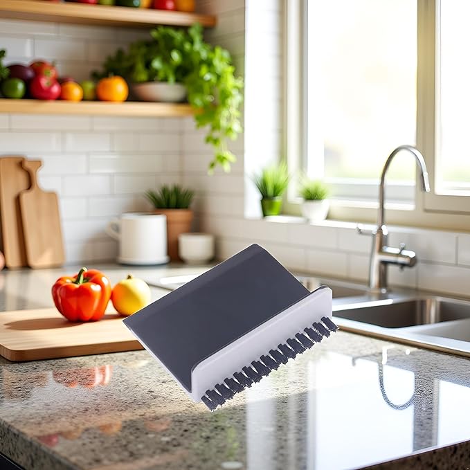 Black Kitchen Sink Squeegee Cleaner Countertop Brush Wiper Vegetable Cleaning Brush Wiper Home Kitchen Tool Accessories Fruit and Vegetable Cleaning Brushes Fruit and Vegetable Tools, 1 Piece