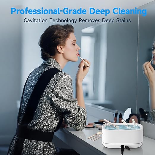 LessChore® Ultrasonic Jewelry Cleaner with Polishing Cloth & Degas, Portable Household Sonic Cleaner. Ideal for Daily Cleaning of Rings, Earrings, Necklaces, Glasses & More. Gift for Women, Mom, Wife