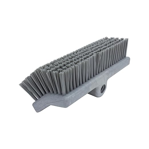 SPARTA 40423EC23 Plastic Floor Scrub Brush, Wall Brush, Equipment Brush With Nonabsorbent Bristles For Industrial Kitchens, Hospitals, Commercial Cleaning, 10 Inches, Gray