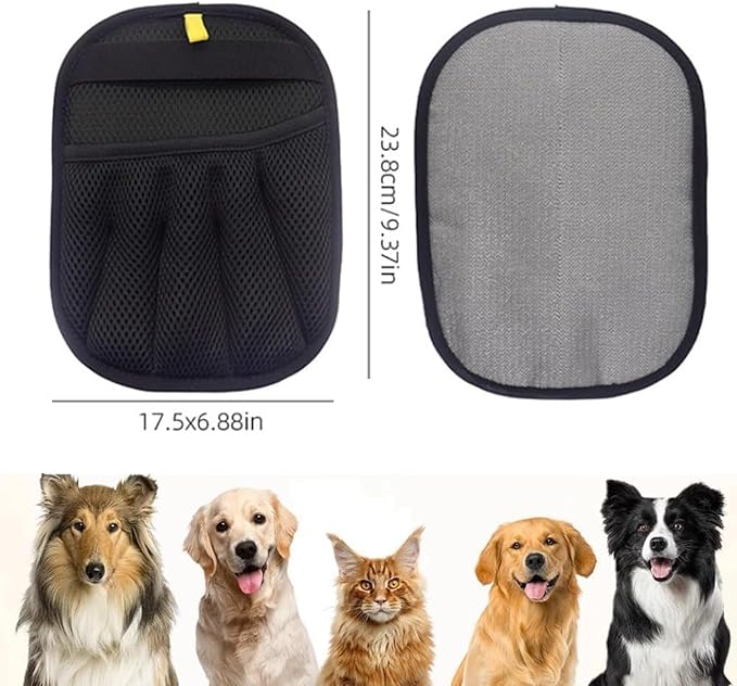 Pet Grooming Glove & Deshedding Mitt - Dual-Sided Massage and Hair Removal Glove for Dogs & Cats, Bathing Brush with Ergonomic Fit, 9.4 x 6.9 x 0.39 Inch