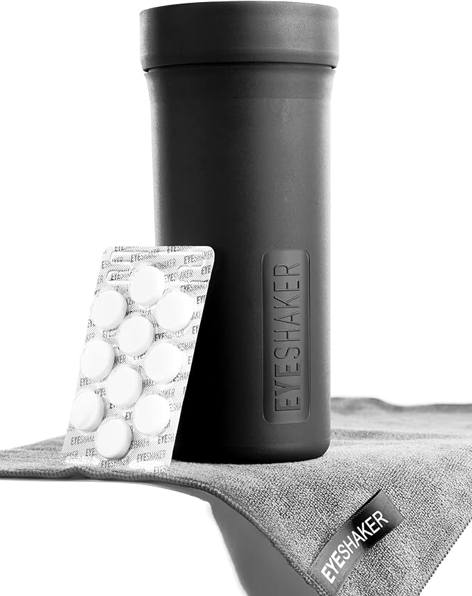 Set - Patented Glasses Cleaning Device - Bifocals Cleaner with Microfiber Cleaning Cloth - Innovative Eyeglasses Washing Tool for Lenses and Frames - Like at The Optician