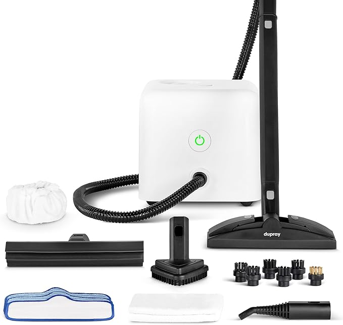 Dupray Neat Steam Cleaner with 17-Piece Kit - Powerful, Chemical-Free Cleaning for Floors, Cars, Tiles, Upholstery, Kitchen, Bathroom Grout, Carpets & More - Kills up to 99.9% of Bacteria & Viruses *