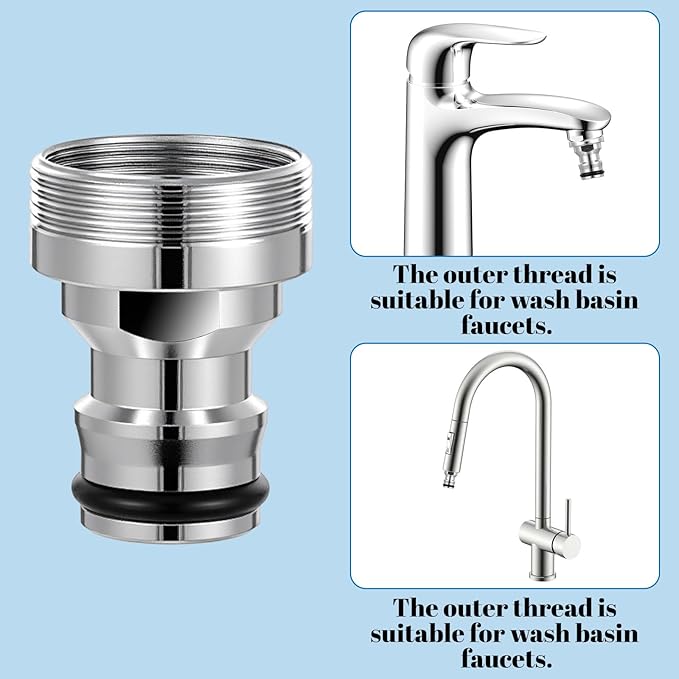 2 Pack Dishwasher Faucet Adapter Dishwasher Snap Adapter Connection Portable Washer Faucet Snap Adapter Connection Accessories Portable Dishwasher Washing Machine to Sink