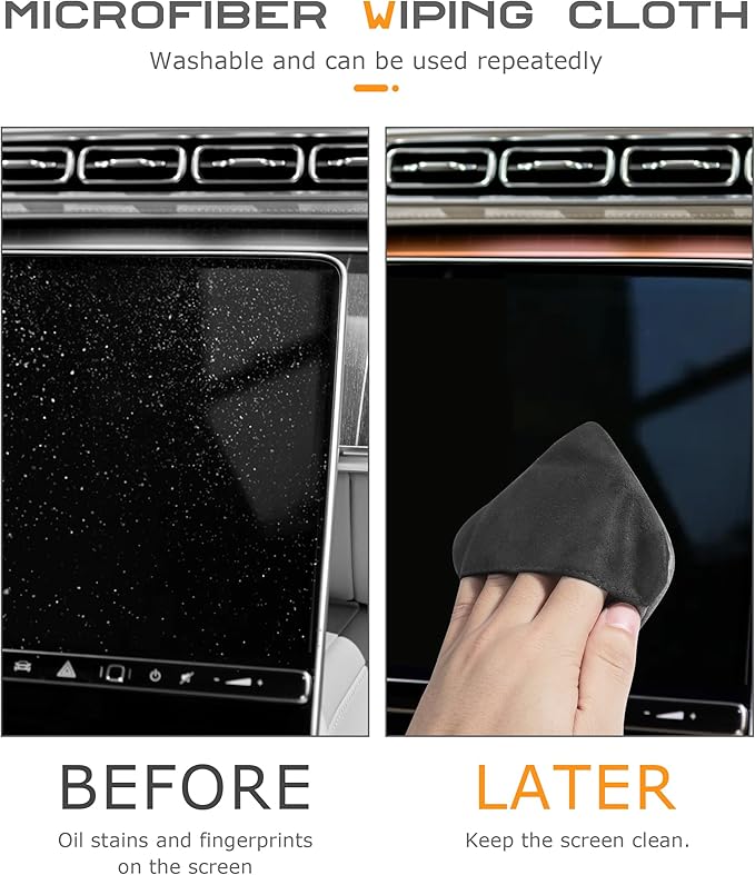 Car Screen Cleaner,Touch Screen Cleaner for Car,Car Accessories Car Screen Wipes,Foldable Car Screen Cleaner Cloth,Square Microfiber Auto Screen Cleaning Pad,Fit for Car Dashboard LCD Display
