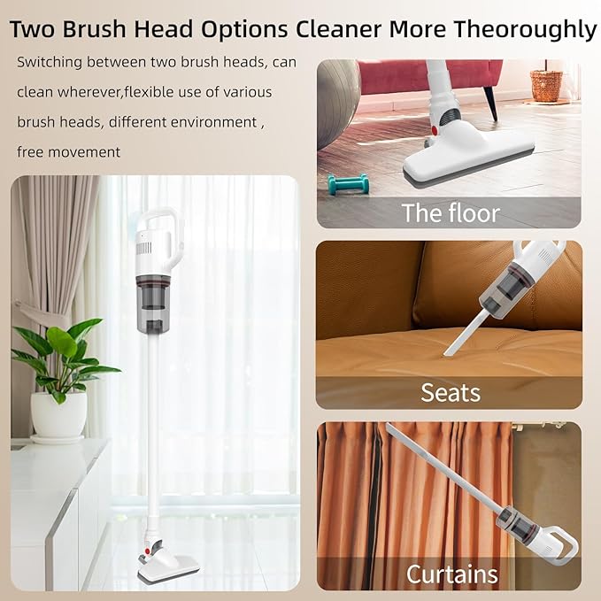 Cordless Vacuum Cleaner, Handheld Stick Small Lightweight Vacuum for Home Pet Hair Hardwood Floor Cat Litter Area Rug Cleaning