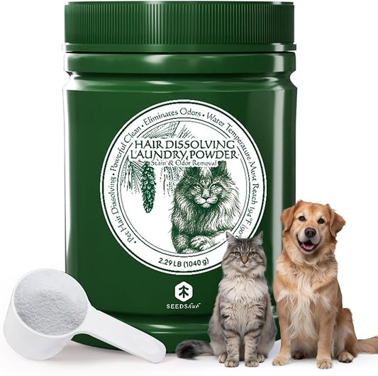 Pet Hair Dissolver for Laundry - Removes 96.7% Dog & Cat Hair, Detergent + Removes Odors & Residue，HE Compatible for Front & Top Load Washers, Septic Safe