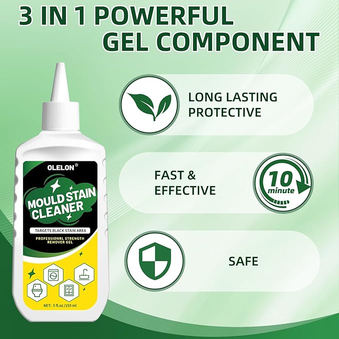 2 Pack Mold Stain Remover Gel Grout Cleaner for Washing Machine Cleaner Shower Bathroom Seal and Grout Stain Remover with Brush