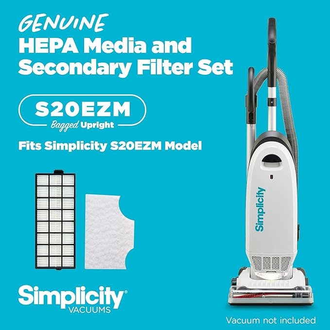 Simplicity Vacuums Genuine SF20EZM Filter Set with HEPA Media for Allergy Upright Vacuum Cleaner, S20EZM Replacement Filter Only