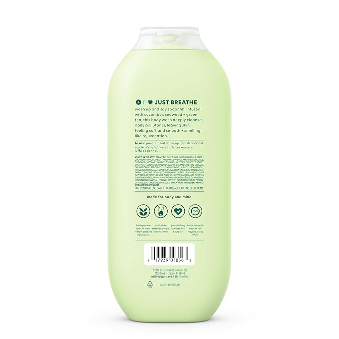 Method Body Wash, Daily Zen, Paraben and Phthalate Free, 18 oz (Pack of 2)