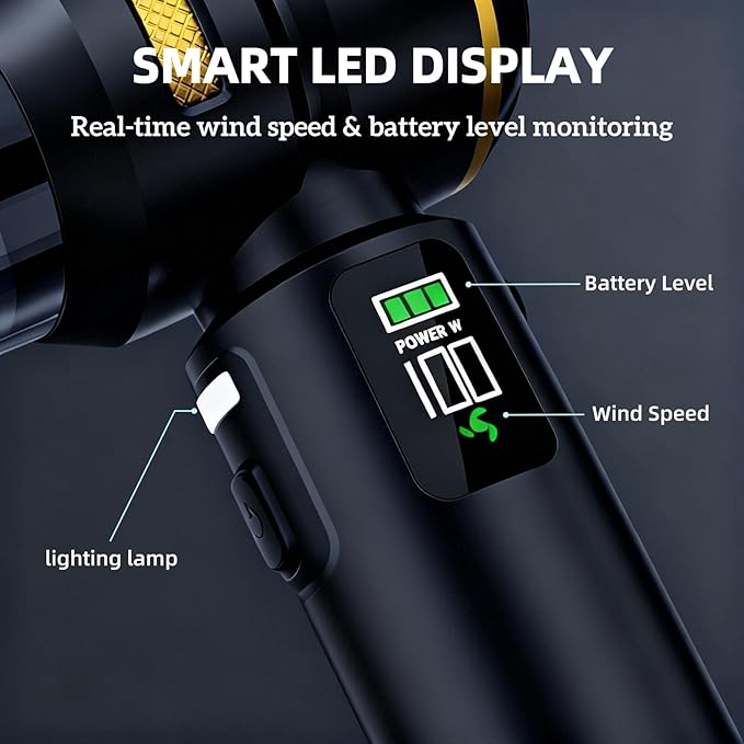 Portable Cordless Car Vacuum Cleaner,Mini Handheld Vacuum Cordless for Car,With Battery Level and Gear Display,High Power Suction of 17000PA,Large Battery Capacity and Supports Fast Charging