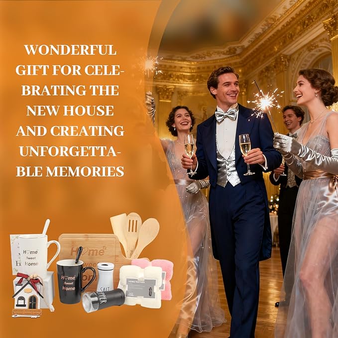 House Warming Gifts New Home, 12 Pcs Housewarming Gift Ideas, New House Gift Basket for Homeowners Couples Women, Closing Gifts for Home Buyers
