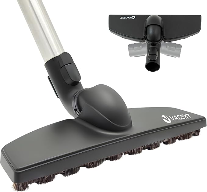for Miele Hardwood Floor Brush Head – 12” Parquet Twister with Soft Horsehair Bristles, 360° Swivel Vacuum Attachment for Hard Floors – Compatible with Miele C1, C2, C3 Canister Vacuums