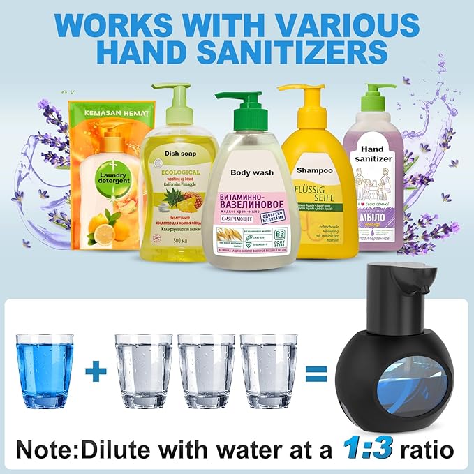 Automatic Soap Dispensers,15oz/420ml USB Touchless Automatic Foaming Soap Dispenser,Rechargeabled Wall Mounted Smart Soap Dispenser for Home Kitchen Bathroom Office Black (2, Black)