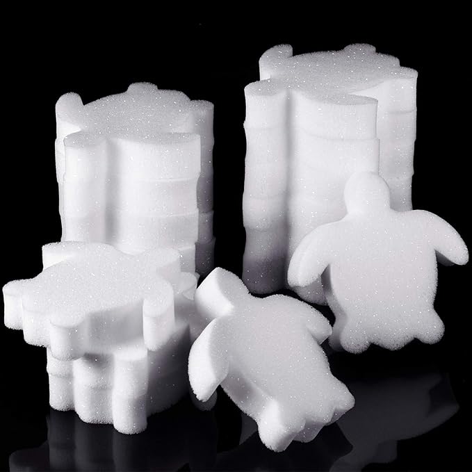 Boao 16 Pieces Oil Absorbing Sponge for Hot Tub Swimming Pool and Spa(Turtle,White)