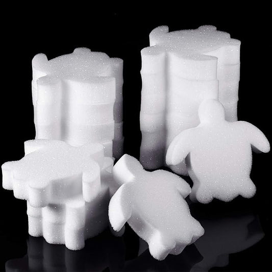 Boao 16 Pieces Oil Absorbing Sponge for Hot Tub Swimming Pool and Spa(Turtle,White)