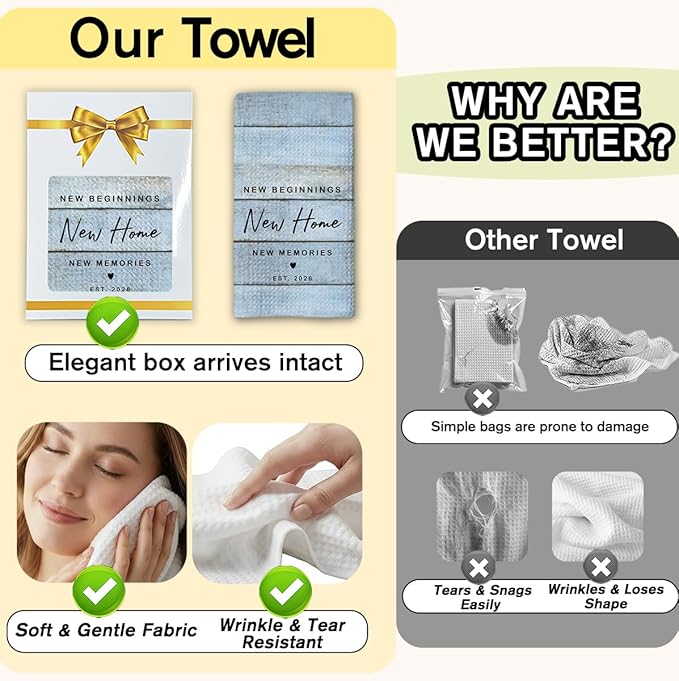 New Home Gift Coastal Kitchen Towels with Saying, Beach Themed Decorative Hand Towel, Housewarming Gift Ideas for New Homeowners, Cute Funny Hand Towels Bathroom Kitchen 16x24 Inch-b06