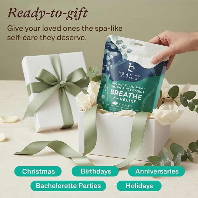 Shower Steamers Aromatherapy - USA Made with Natural Ingredients & Eucalyptus Essential Oil, Valentines Day Gifts for Her & Him, Large Shower Bombs, Relaxation Spa & Self Care Gifts for Women & Men