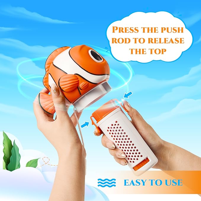 Chlorine Floater, Small Floating Pool Chlorine Dispenser for 1 Inch Tablets, Mini Clown Fish Bromine Holder for Hot Tub, Spa, Swimming Pools