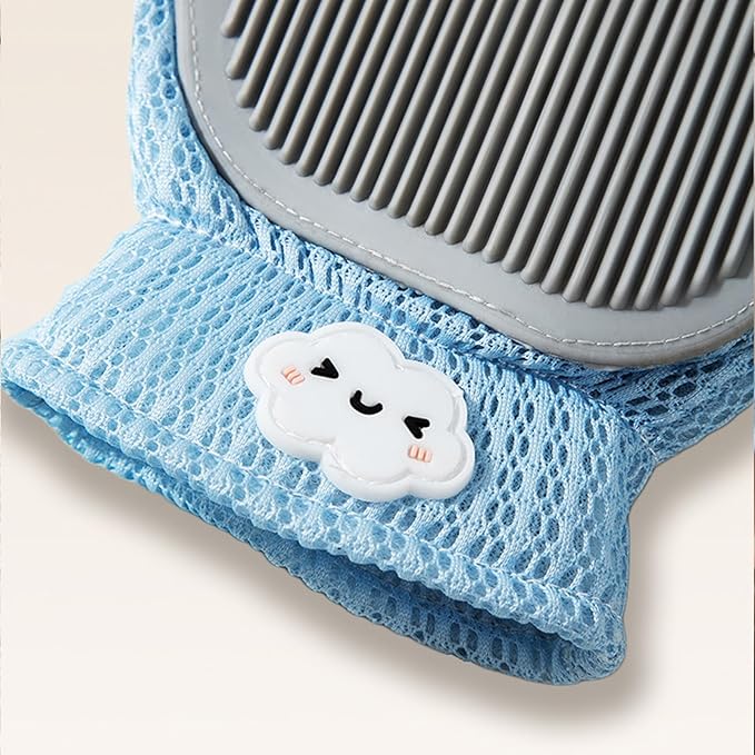 Pet Hair Remover Glove for Dogs & Cats | Upgraded Reusable 5-Finger | Gentle Deshedding Grooming Brush | Pet Hair Removal Tool for Furniture, Couch, Carpet, Car Seats | Sky Blue, 1 Count