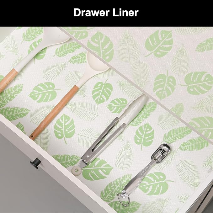 Cooyes Shelf Liner – Premium Non-Adhesive Cabinet & Drawer Liner for Kitchen – Waterproof Shelf Paper with Modern Pattern – Durable EVA Cabinet Mat – Easy to Cut （12" W x 360" L）