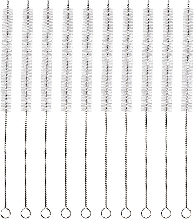 Straw Cleaner Brush Kit 10 pcs, 12 inche Extra Long Sizes of Straw Brushes for 40/30/20/14 oz Stanley Mug, Water Bottle, Sippy Cups, Pipes, Stainless Steel Drinking Straws, Tubes