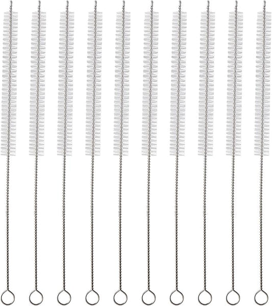 Straw Cleaner Brush Kit 10 pcs, 12 inche Extra Long Sizes of Straw Brushes for 40/30/20/14 oz Stanley Mug, Water Bottle, Sippy Cups, Pipes, Stainless Steel Drinking Straws, Tubes