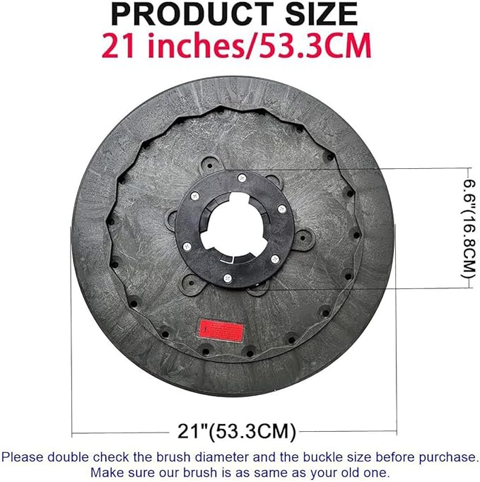Universal 1 Piece 21 Inch Diameter Rotary Scrub Brush Fit for 21'' Commercial Floor Machine-Medium Brush (508mm)
