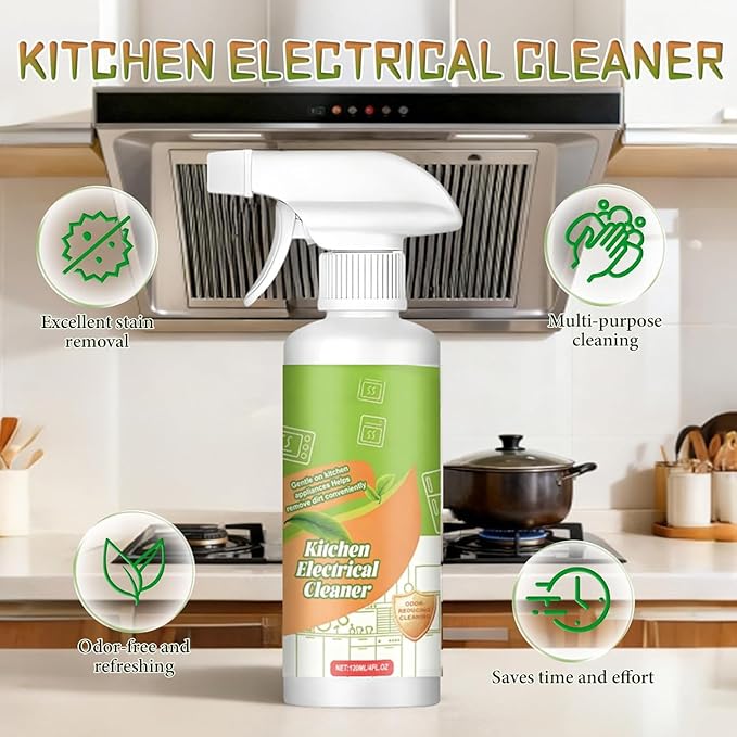 2026 Fly Spray Clèanse, Cleanse Kitchen Appliance Cleaner, Natural Formula to Household Appliances, Kitchen Appliance Cleaner, For Hold, Oven, Stove, Range Hood(2PCS)