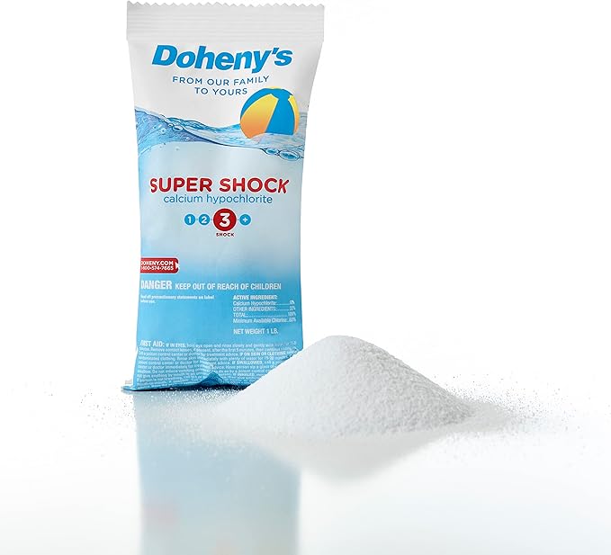 Doheny's Super Pool Shock | Pro-Grade Chlorine Shock, Quick-Dissolving, Fast-Acting 68% Cal-Hypo Granular Pool Shock | 6 x 1lb Bags, Proudly Made in The USA