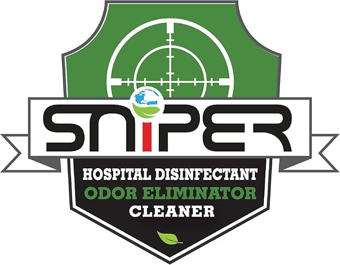 SNiPER Hospital Disinfectant, Odor Eliminator & All-Purpose Cleaner, Made in the USA, 4 Ounce Spray, 12-Pack