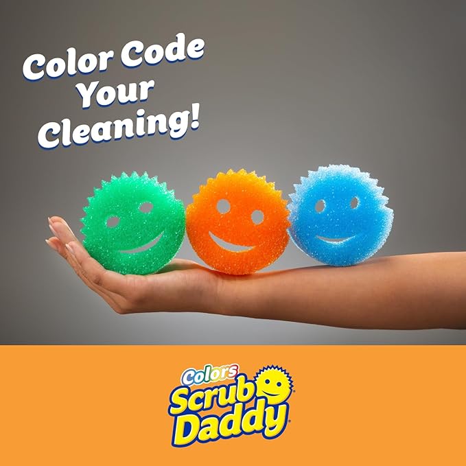Scrub Daddy Scratch-Free Multipurpose Kitchen Sponges - Bulk Dish Sponges for Kitchen, Bathroom, Household Cleaning & More - Made with BPA-Free Polymer Foam (9 Count)