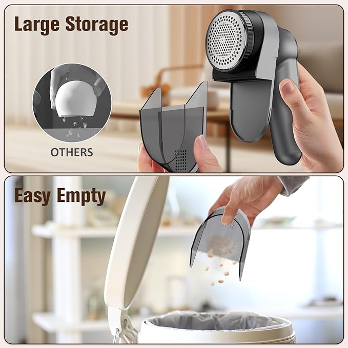 DBC Rechargeable Fabric Shaver,3-Speed Lint Remover for Clothes LED Display, 15000r/Min Powerful Motor, Large Shaving Head Lint Shaver for Clothes, 6-Leaf Blades, Lint Ball, Furniture, Fuzz