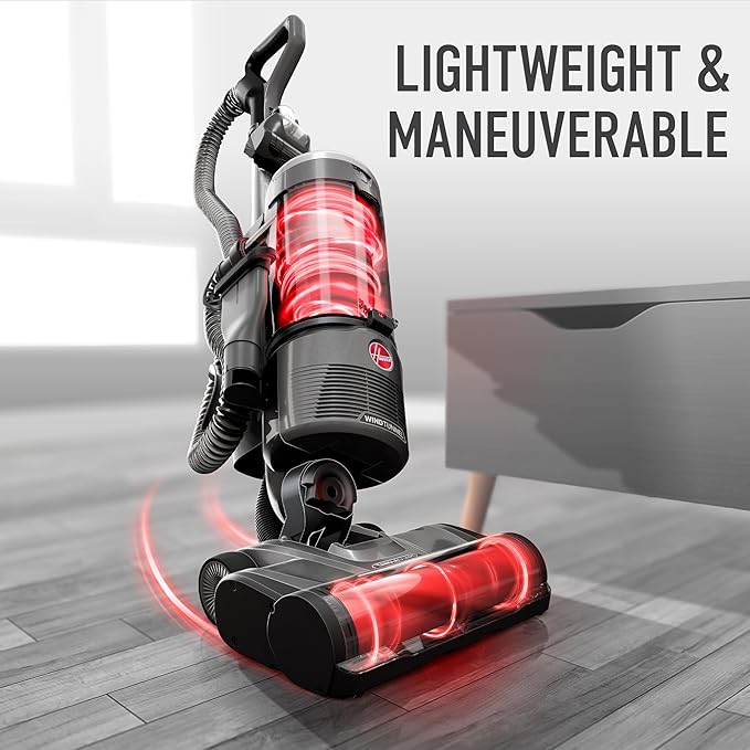 Hoover WindTunnel Swivel Pet Bagless Upright Vacuum Cleaner forhome use on Carpet and Hard Floors, Corded Upright Vacuum Cleaner for Pet Hair, Lightweight Design, Swivel Steering