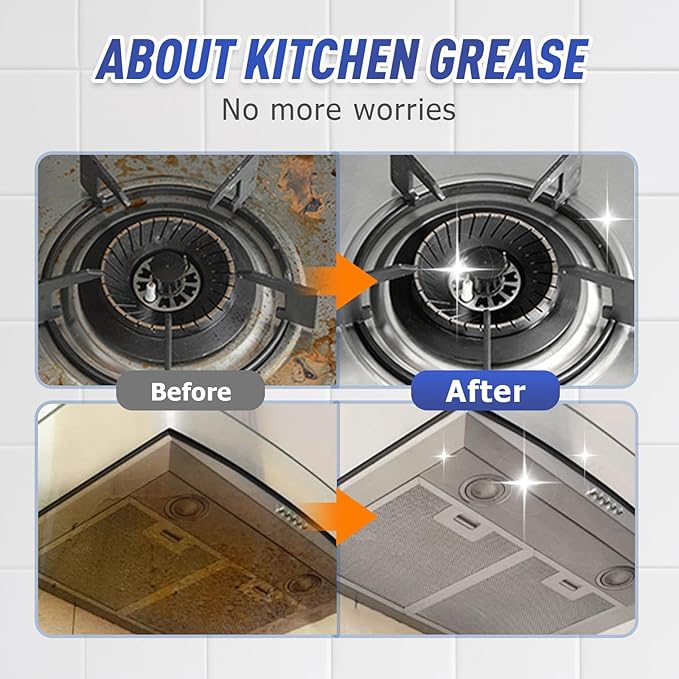 Kitchen Heavy Oil Cleaner Spray,100ML All Purpose Kitchens Heavy Oil Cleaning Agent, Grease Remover, , Multipurpose Kitchen Cleaner Spray for Countertops,stovetop , Ovens and Appliances (100ML-2PC)