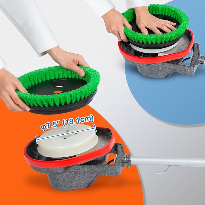 Commercial Scrub Brush for Orbital Floor Scrubber, Compatible with Oreck Orbiter XL ORB550MC, Bissell BGEM9000, 12" Diameter, Light-Duty Brush, Green