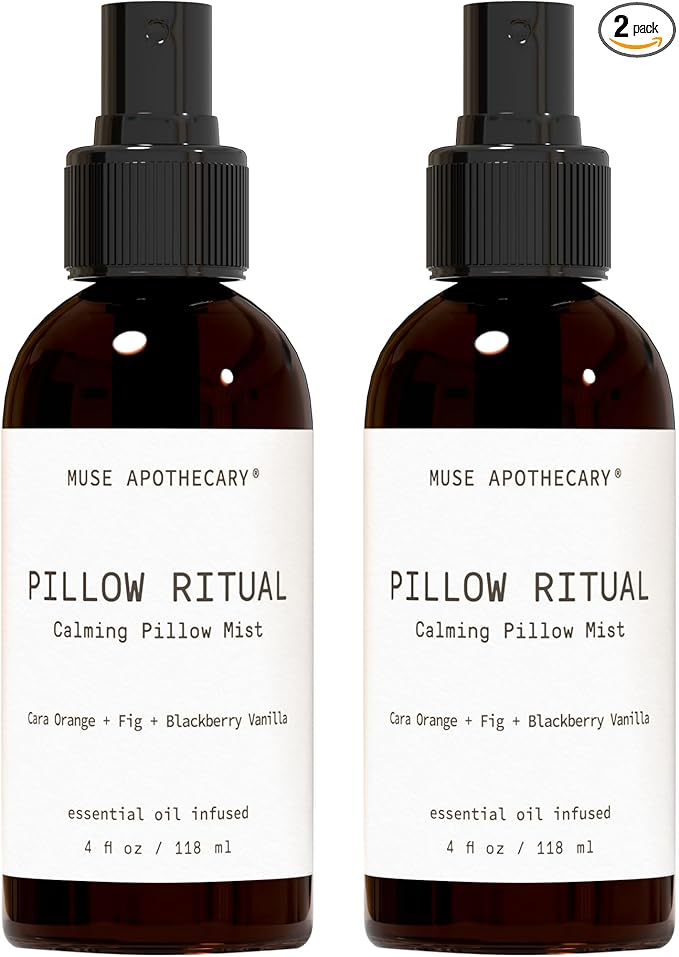 Muse Apothecary Pillow Ritual - Aromatic, Calming and Relaxing Pillow Mist, Linen and Fabric Spray - Infused with Aromatherapy Essential Oils - 4 oz, Cara Orange + Fig + BlackBerry Vanilla, 2 Pack