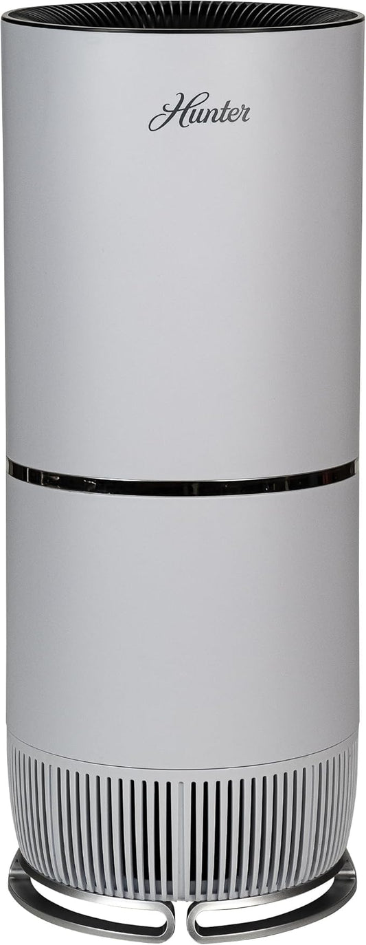 Hunter Fan Company HP670 True HEPA Air Purifier for Allergies, Removes Dust, Smoke, Mold, and Pollen, Covers up to 195 Sq. Ft., Digital Tall Tower, White