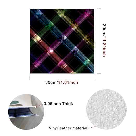 Nuxovilar Peel and Stick Vinyl Floor Tiles - 12x12 Inch Colorful Crisscross Pattern, 10 Pcs Self-Adhesive Flooring for Easy Install