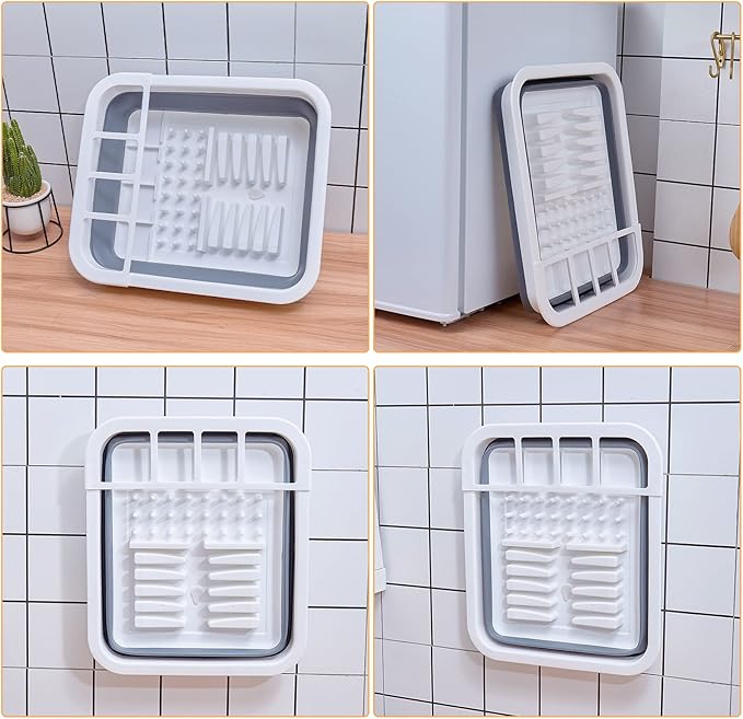 Collapsible Dish Drainer with Drain Plug & Swivel Spout - Space-Saving, Portable Dish Rack for Kitchens, RVs, Campers & Travel Trailers