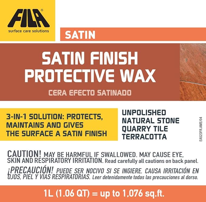 FILA Surface Care Solutions Satin Satin Finish Floor Wax, 1 QT