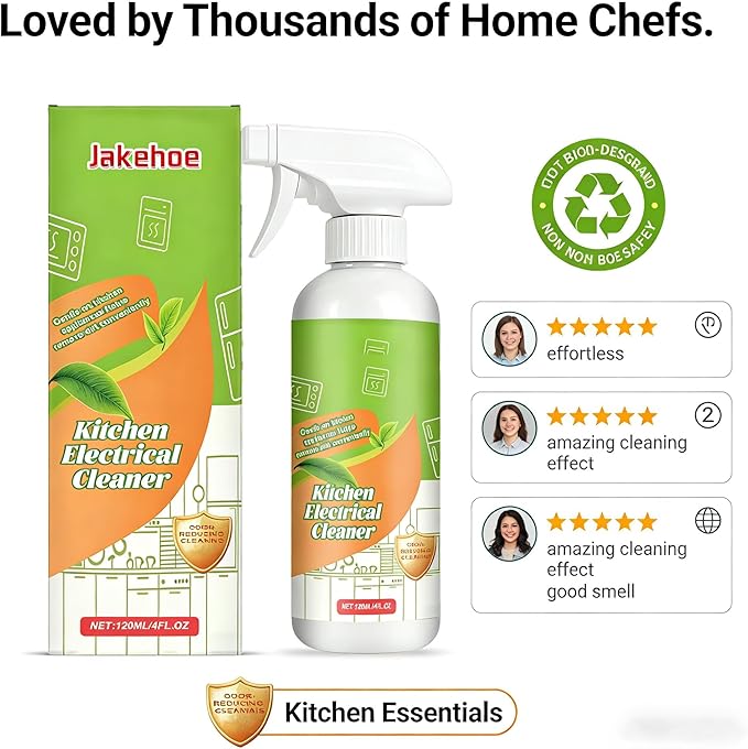 Electrolyzed Ion Kitchen Cleaner Spray - Natural Ingredient Formula & Multi-Purpose Cleaner-Purpose Degreaser for Oven, Stove, Grill, Range Hood & All Kitchen Appliances (1)