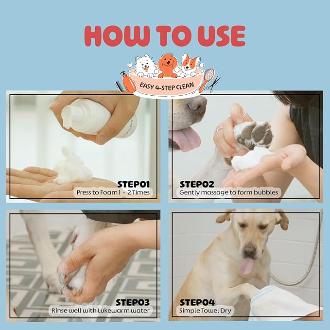 Wanspapa Dog Paw Cleaner | Gentle Pure Soap-Based Rinse-Off Paw Washer for Sensitive Paws | Natural Plant-Based & Residue-Free Formula | Safe for All Dogs, Puppies | Made in Korea | 5.072 oz / 150ml
