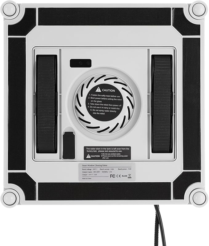 Ultra Thin Window Cleaner Robot, 2.68'' 2500Pa Window Cleaning Robot with Safety Rope Auto Climbing for High-Rise Windows, Tiles & Glass (White)