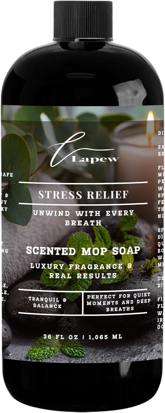 Luxury Floor Cleaner, Scented Mop Soap Concentrate | Hard Floor Cleaner for Tile, Vinyl, Laminate, LVP & Sealed Hardwood | Low-Foam, Streak-Free | 36 oz | Stress Relief