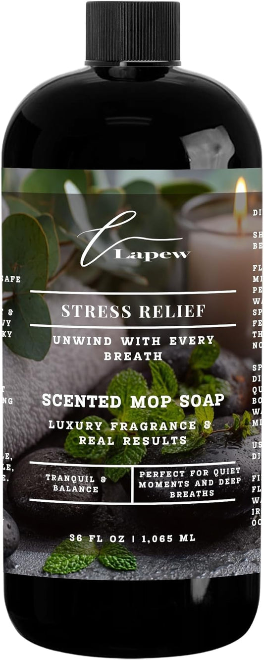 Luxury Floor Cleaner, Scented Mop Soap Concentrate | Hard Floor Cleaner for Tile, Vinyl, Laminate, LVP & Sealed Hardwood | Low-Foam, Streak-Free | 36 oz | Stress Relief