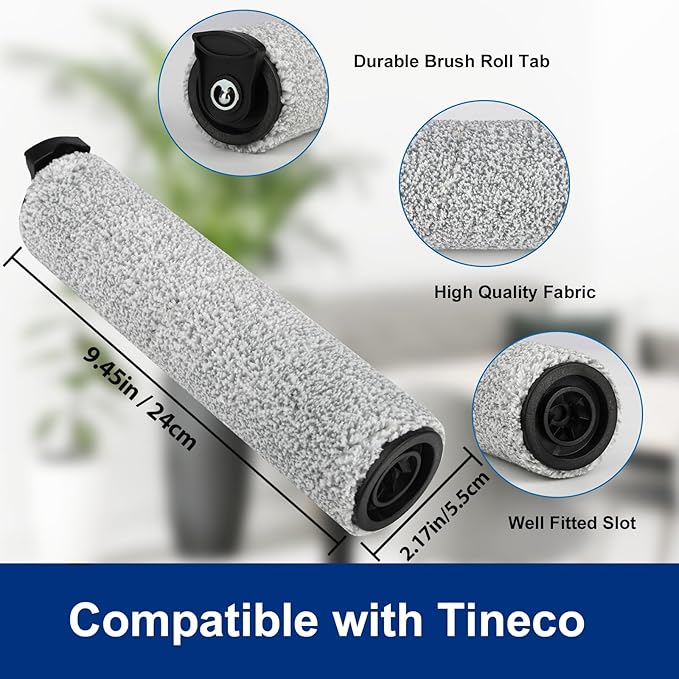 Ifloor3 Roller Brush Replacement for Tineco iFloor 3 and Floor One S3 Cordless Wet Dry Vacuum Cleaner, 2 Brush Roller, 2 HEPA Filters