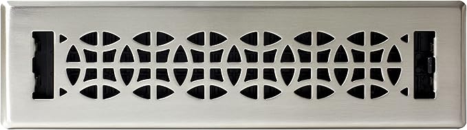 Decor Grates ECH212-NKL Eclipse Floor Register, 2x12 Inches, Brushed Nickel