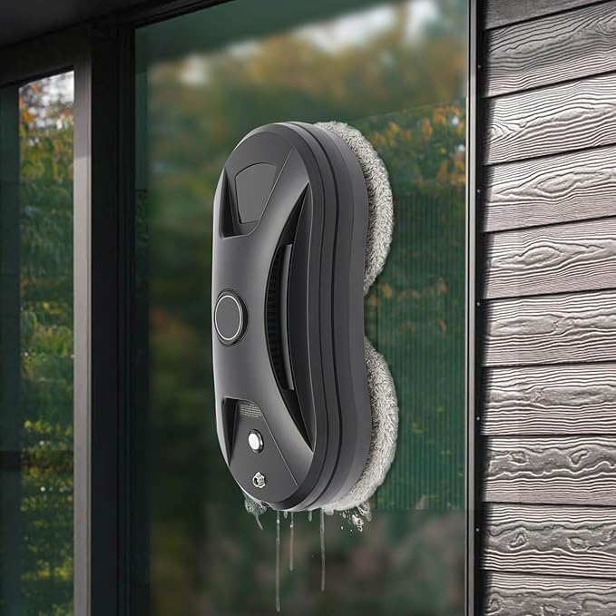 Smart Glass Cleaner Robot - Window Cleaning Machine With Automatic Water Spray, Strong Suction, Remote Control for Windows, Glass Doors, Tiles (Black)